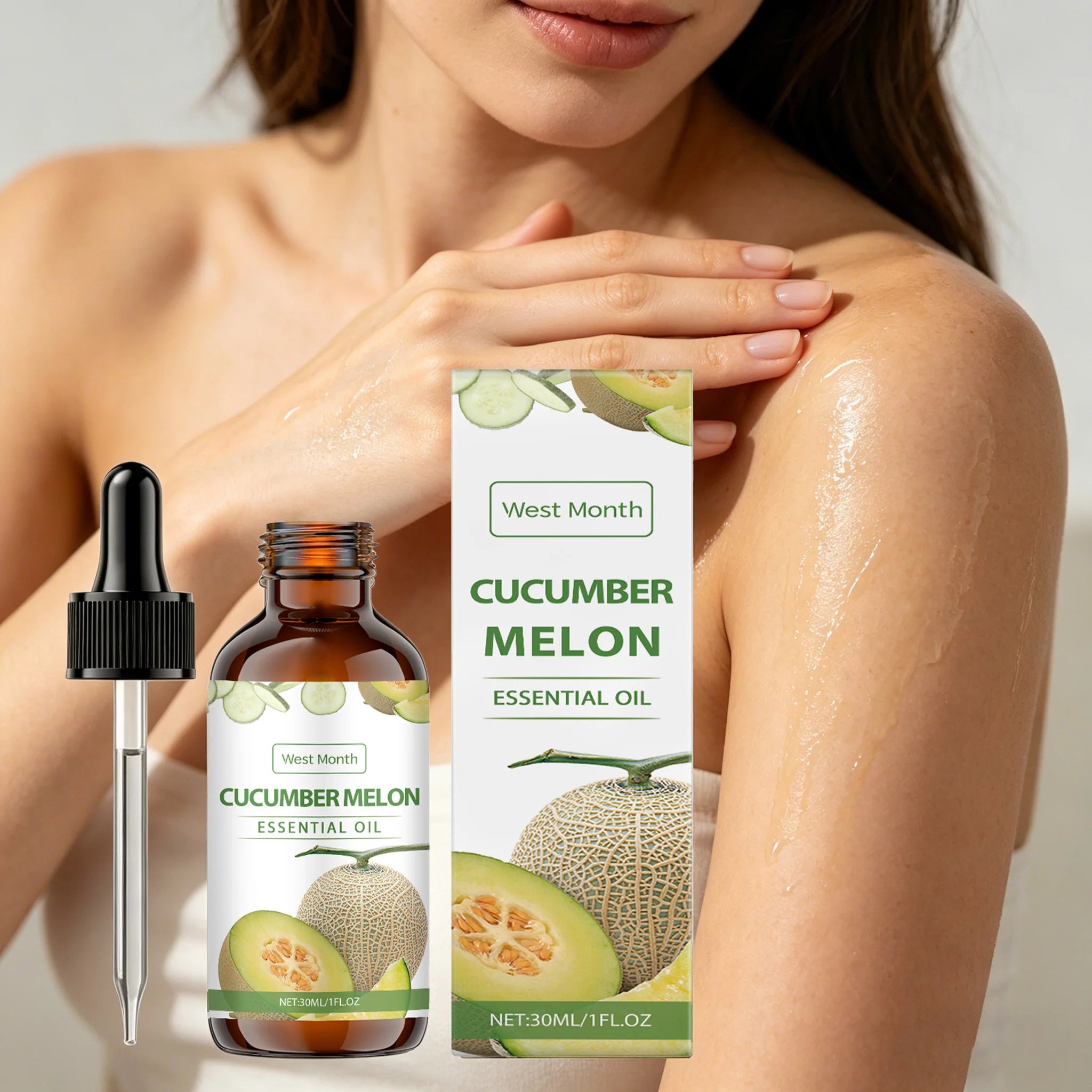30ML Cucumber Melon Essence Oil Deep Moisturizing Enhance Smoothness Relaxing Muscle Lasting Fresh Fragrance Soothing Body Oil Oasis Select