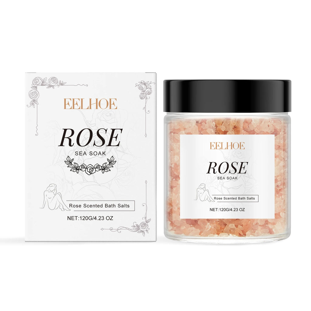 Rose Body Bath Salt 120g – Moisturizing Pore-Cleansing Soak Body Bath Salt Oasis Select 120g United States