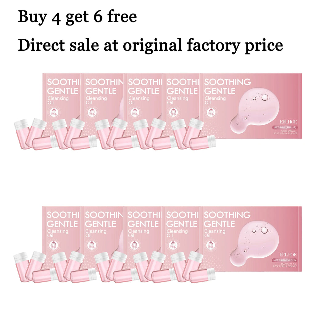 12PCS Gentle Makeup Remover Oil Deep Moisturizing Cleaning Pores Non-tight Strengthen Skin Barrier Soothing Redness Glowing Oil Control Facial Makeup Remover Oasis Select 10 boxes United States