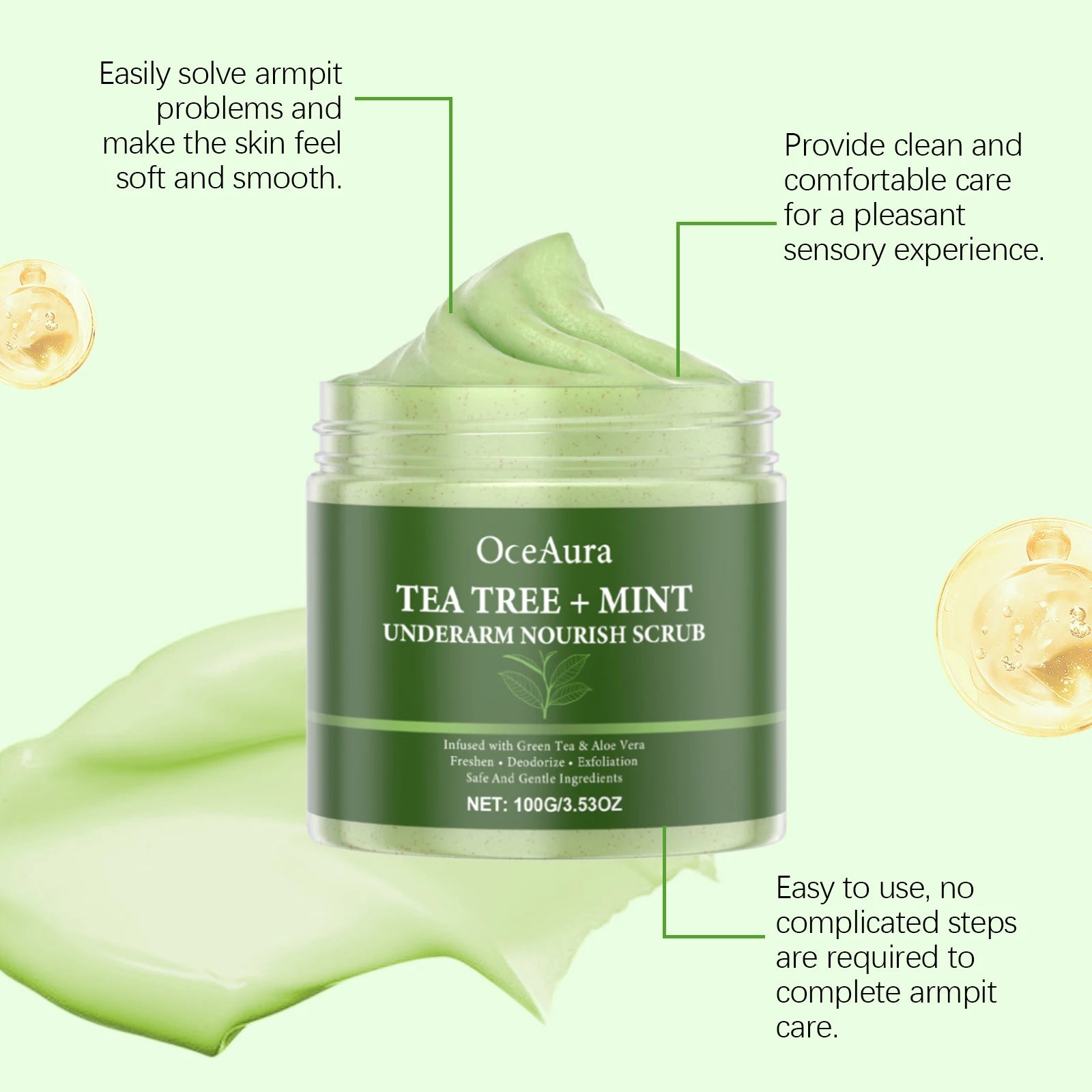 100G Tea Tree Body Scrub Cream Deep Cleaning Remove Dead Skin Enhance Smoothness Moisturizing Refreshing Body Exfoliating Cream Oasis Select