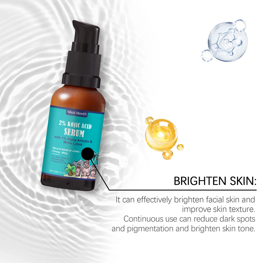 30ml Kojic Acid Face Serum Gentle Moisturizing Improve Skin Texture Smoothing Restoring Gloss Strengthen Repairing Damaged Softening Facial Serum Oasis Select