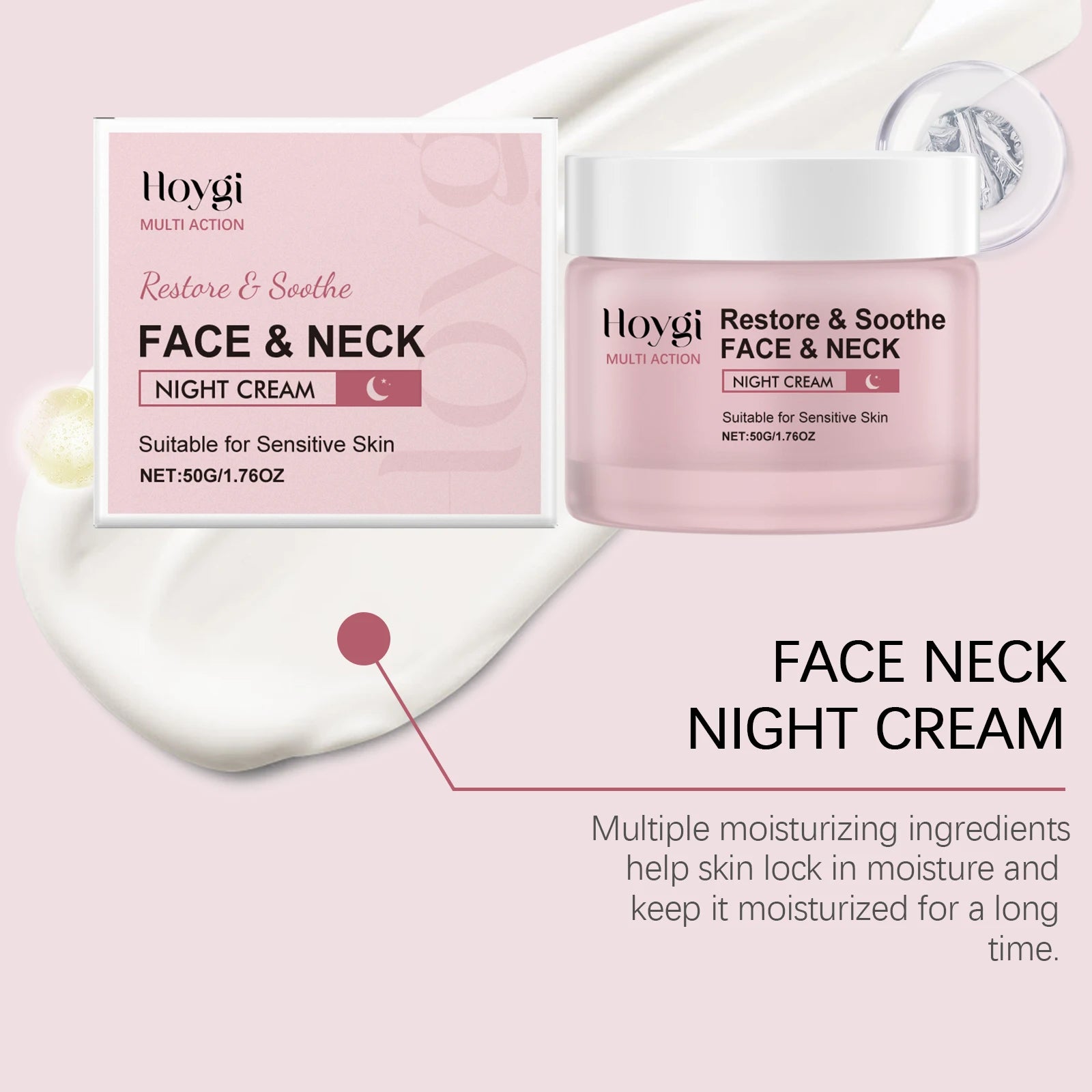 50G Face & Neck Cream Deep Nourishing Enhance Smoothness Firming Improve Skin Elasticity Hydrating Glowing Neck Care Lotion Oasis Select