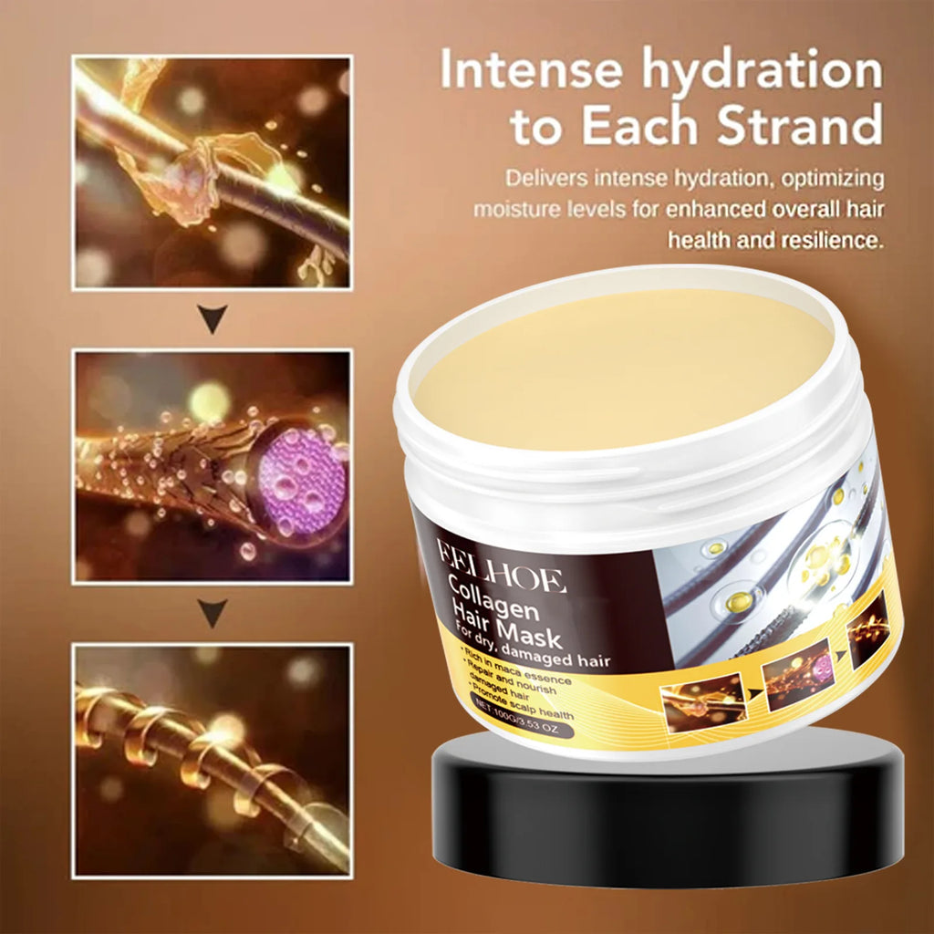 EELHOE Hair Repair Mask Collagen Nourishing Hair Mask Improve Damaged Hair Repair Smoothing Treatment Straightening Conditioner Oasis Select
