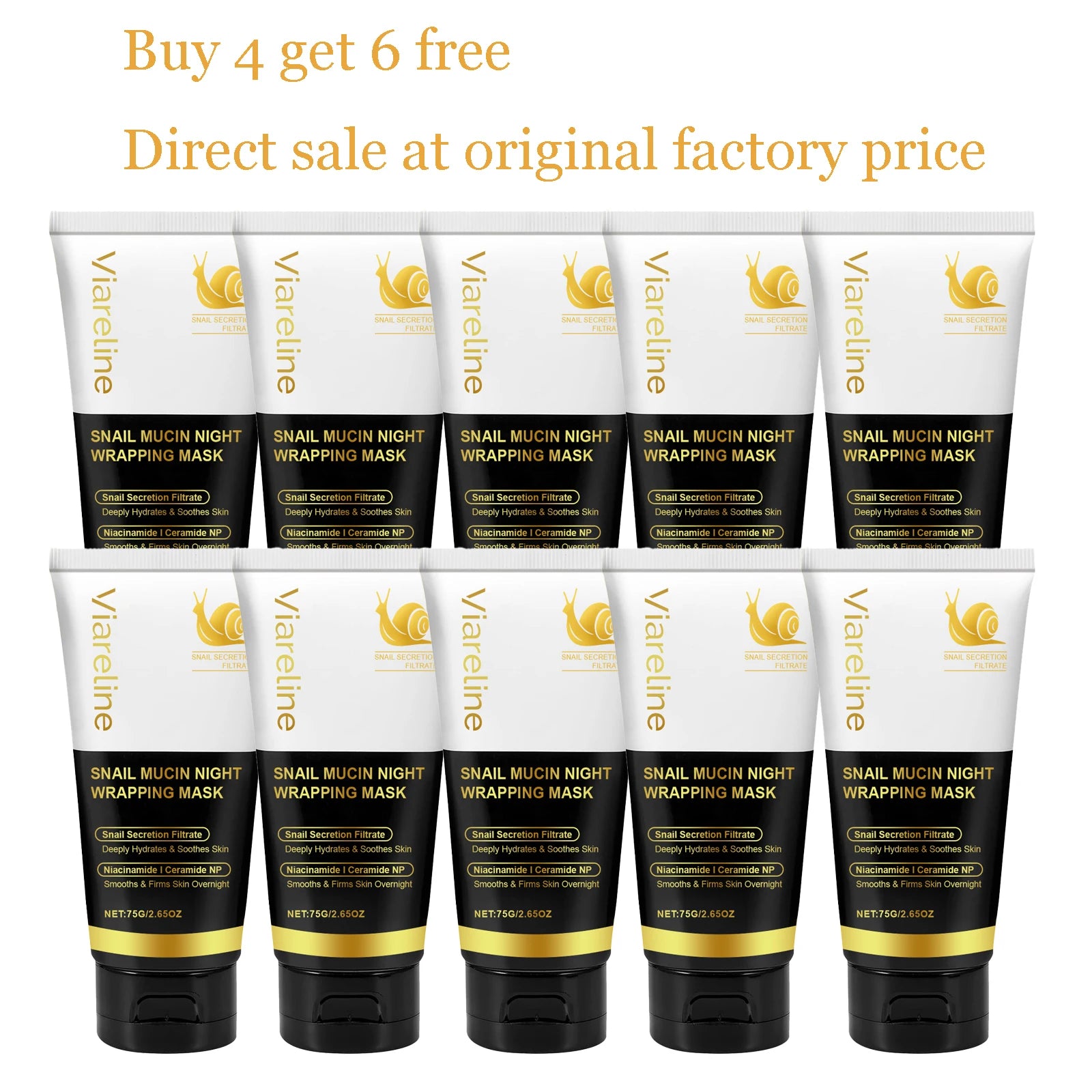 Viareline Turmeric Sleeping Mask Gentle Hydrating & Exfoliating Facial Mask Overnight Moisturize Smoothing for Daily Skin Care Oasis Select 10 pcs United States