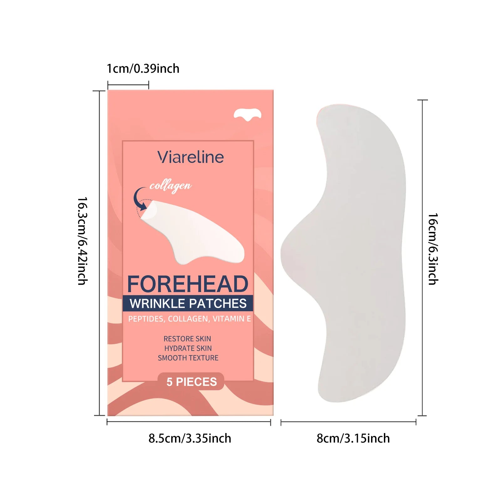 5PCS Collagen Forehead Patches Deep Moisturizing Remove Wrinkles Improve Skin Texture Enhance Firmness Smooth Forehead Care Mask Oasis Select