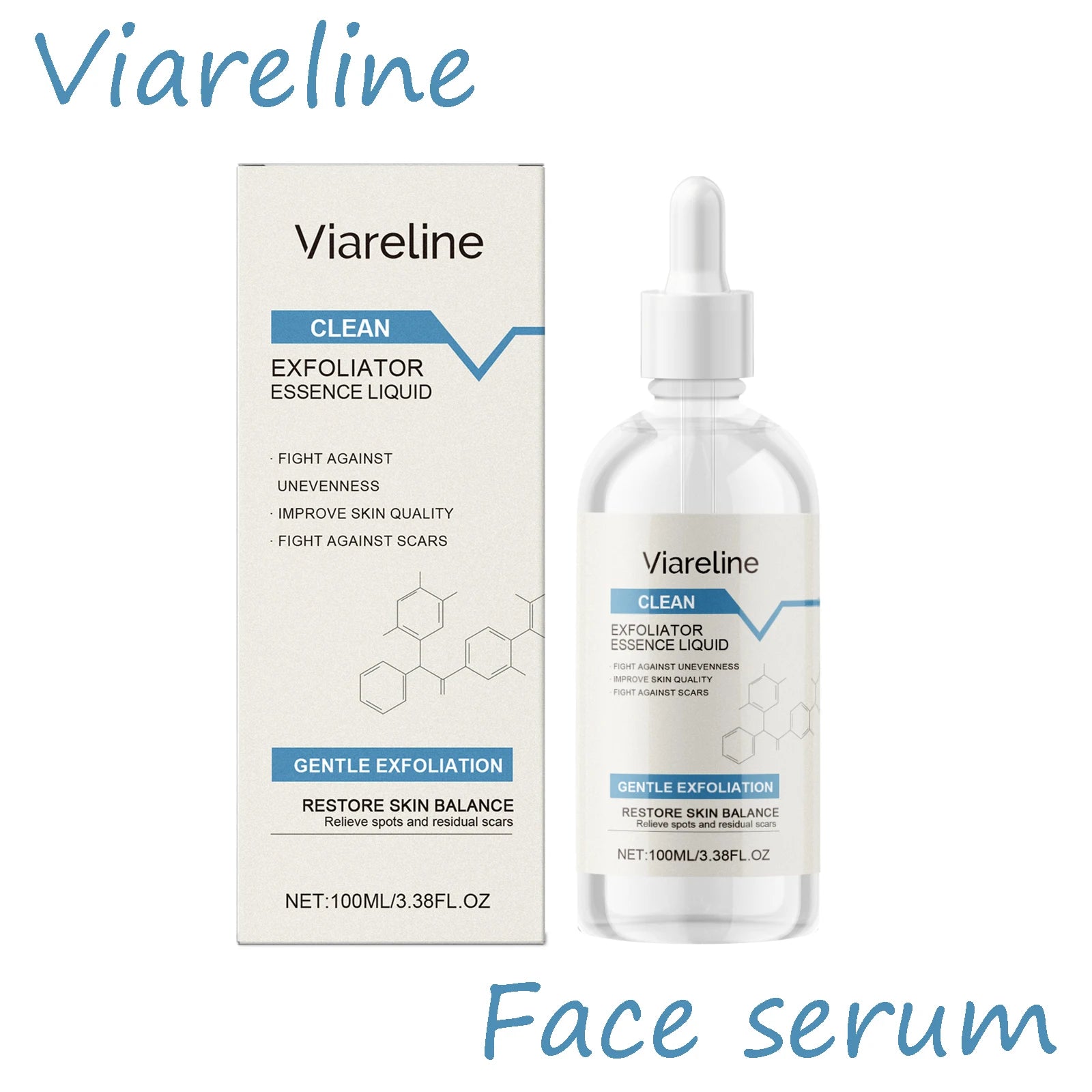 Viareline Exfoliating Face Serum Improve Smoothness Glowing Skin Tone Remove Dead Skin Enhance Skin Texture Soothing Face Serum Oasis Select