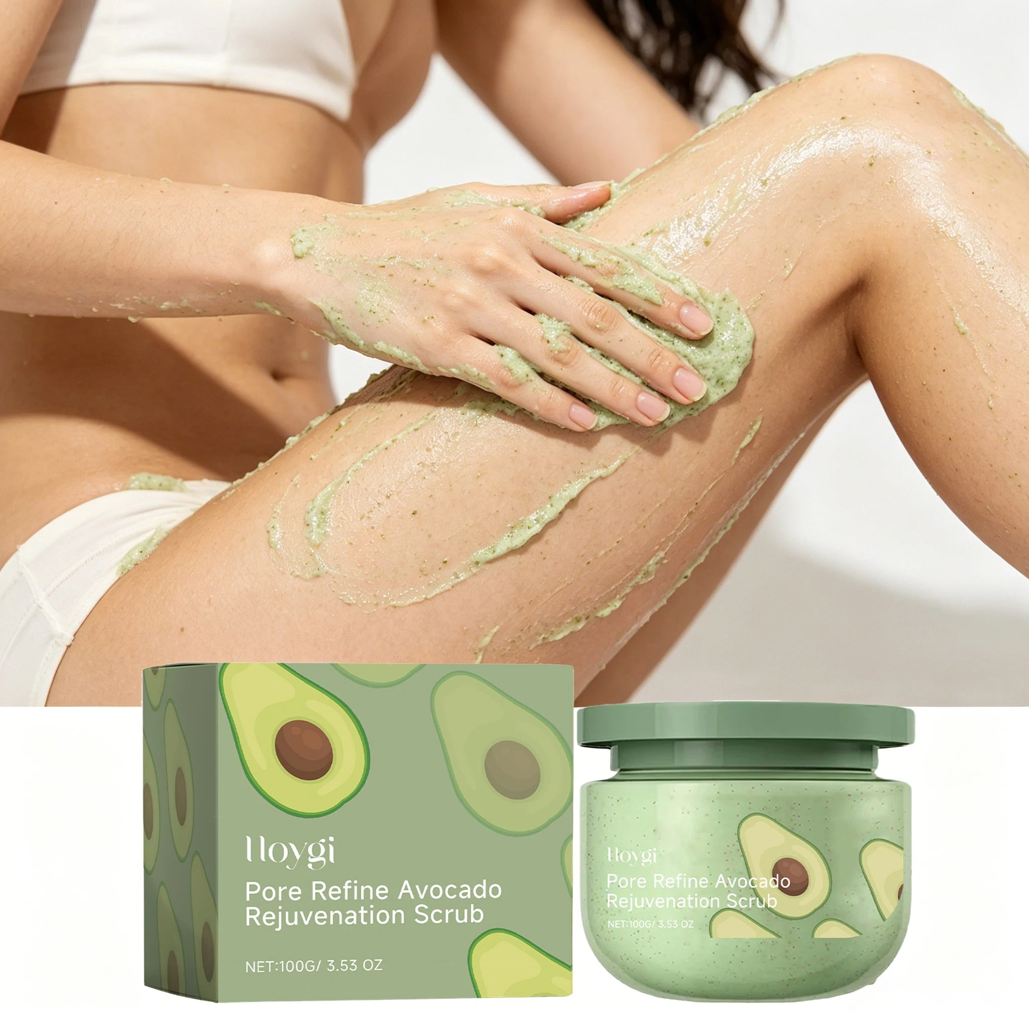 100G Avocado Body Scrub Cream Gentle Remove Whole Body Dead Skin Enhance Smoothness Pore Shrink Hydrating Body Scrub Lotion Oasis Select