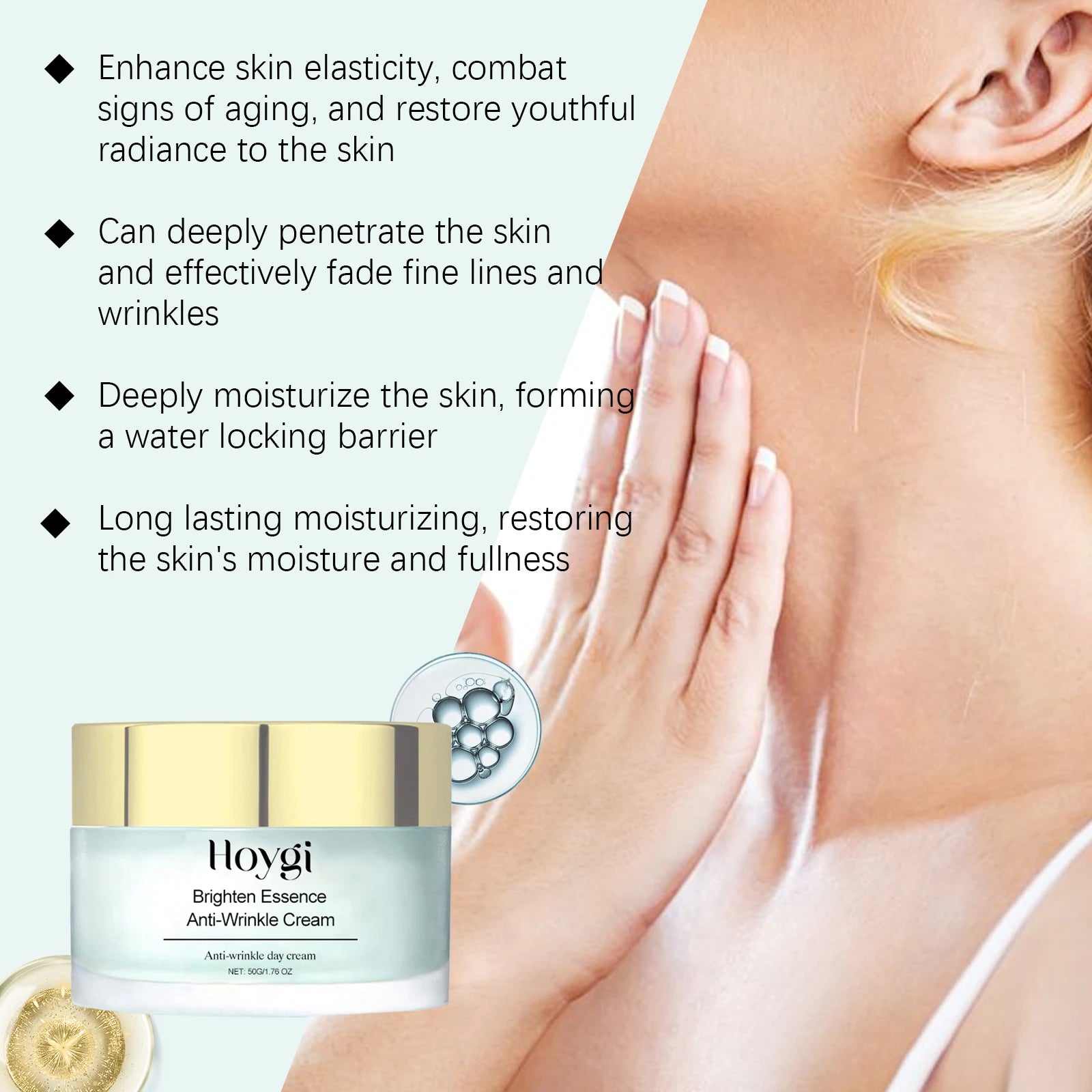 50g Face Cream Deep Moisturizing & Nourishing Enhance Smoothness Brightening Repairing Non-greasy Firming Lifting Neck Skin Lotion Oasis Select