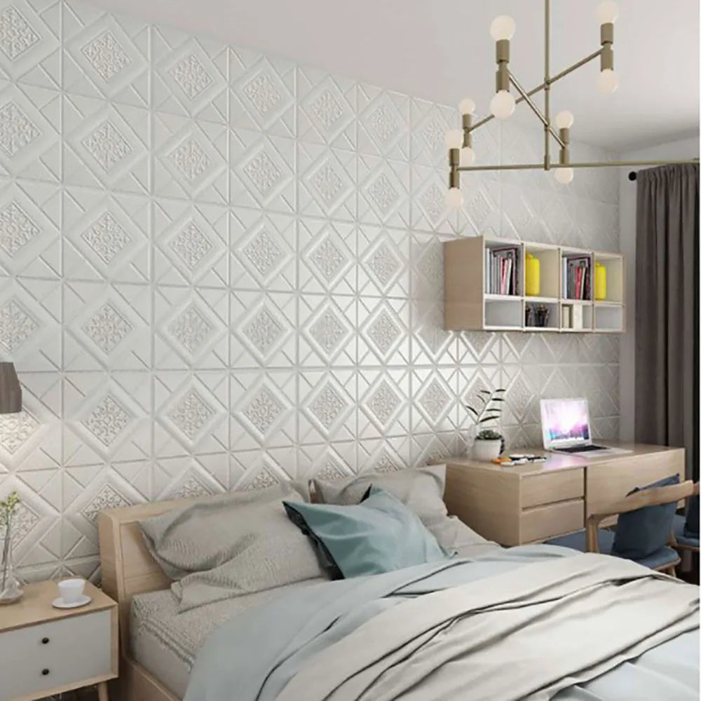 1Pcs 70*70cm Self-Adhesive Home Decor Wallpaper Brick 3D Waterproof Wall Stickers Ceiling Foam Decoration Oasis Select