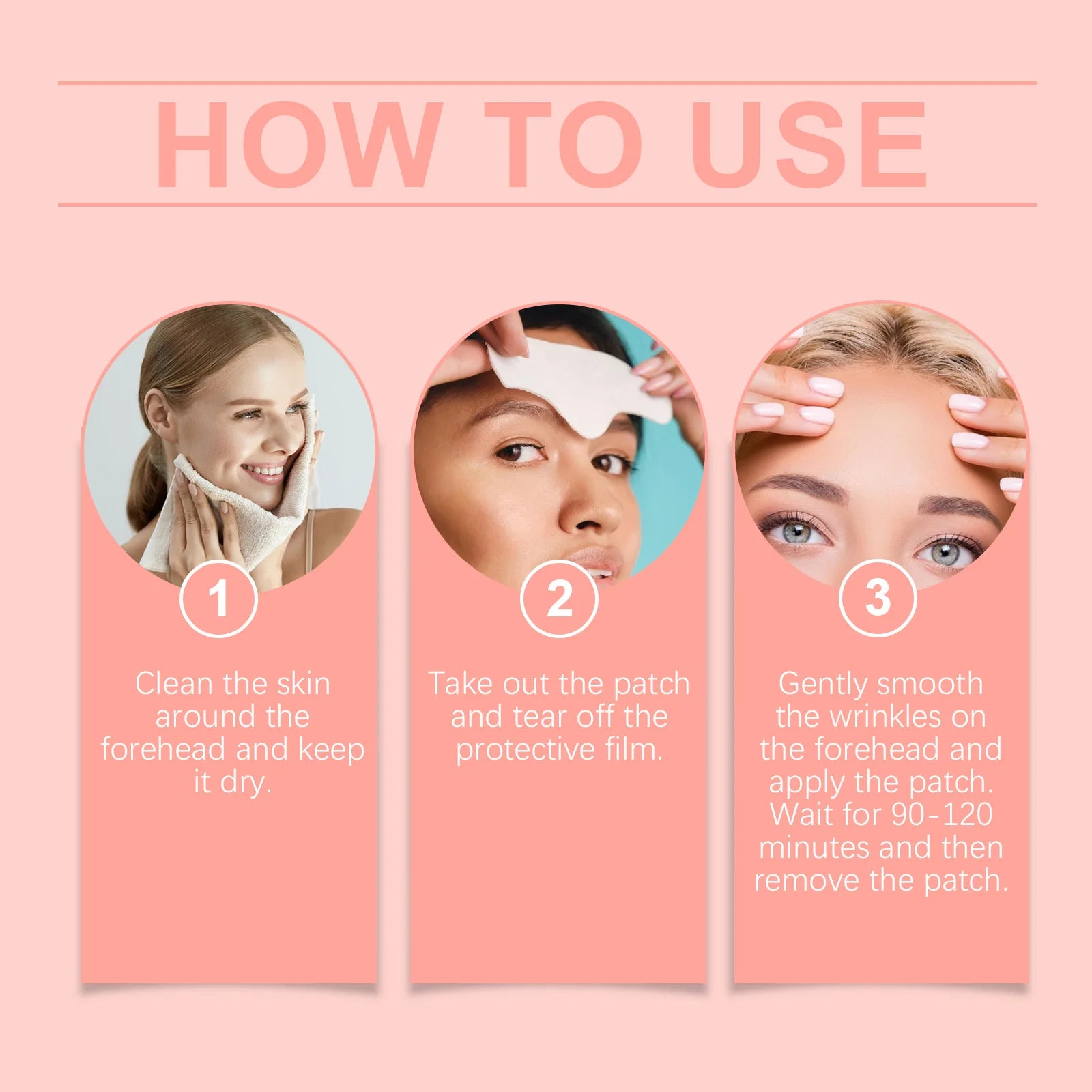 5PCS Collagen Forehead Patches Deep Moisturizing Remove Wrinkles Improve Skin Texture Enhance Firmness Smooth Forehead Care Mask Oasis Select