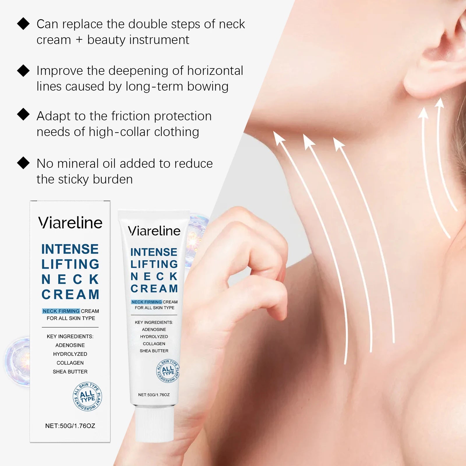 50G Neck Care Cream Gentle Moisturizing Lifting Improve Skin Texture Boosts Elasticity Tightening Neck Lotion for All Skin Types Oasis Select