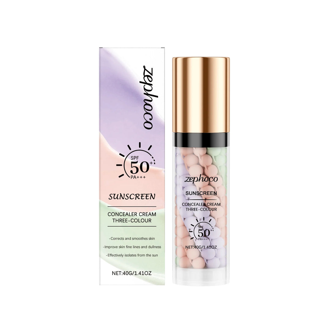 Zephoco 3 Colors Makeup Concealer Sunscreen Light Invisible Pores Moisturizing Non-greasy Breathable Light Concealer Cream Oasis Select 40g United States