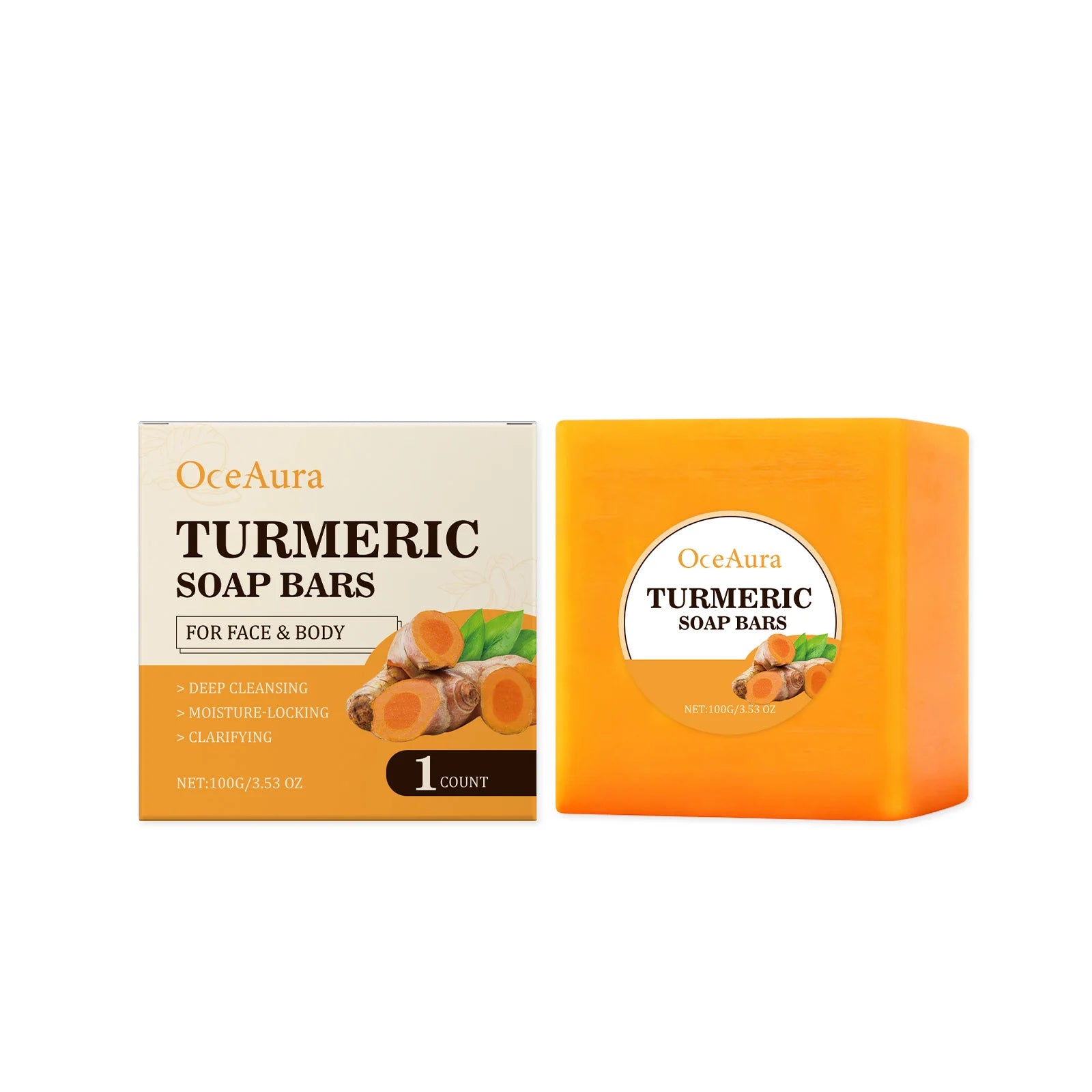 100G Turmeric Body Cleaning Soap Gentle Remove Dead Skin Deep Moisturizing Oil Control Improve Smoothness Softening Body Soap Oasis Select 100g United States