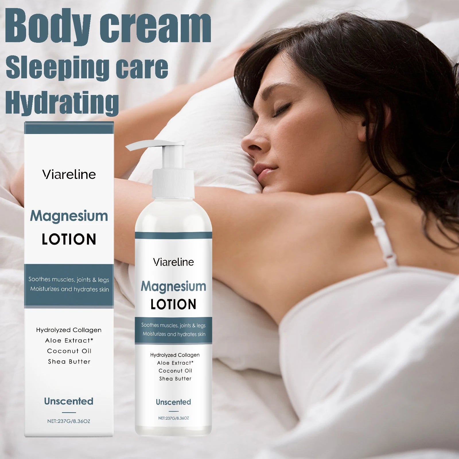 237G Magnesium Sleep Care Body Lotion Daily Moisturizing Soothing Muscle Reduce Dryness Nourishing Relaxing Mood Soft Body Cream Oasis Select