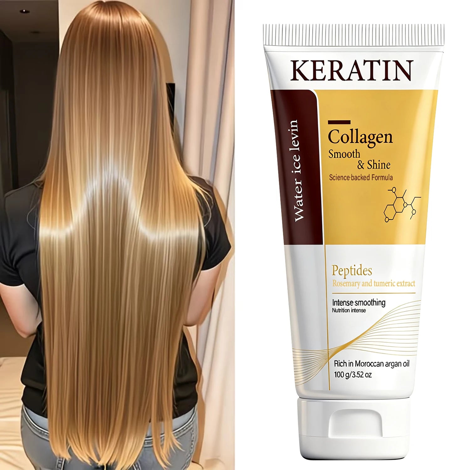 Collagen Hair Mask with Keratin & Peptides – Smoothing Treatment Deep Conditioning Mask Oasis Select