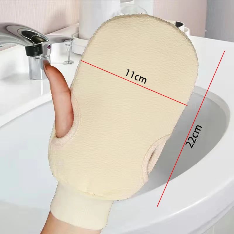 2pcs/6pcs/12pcs Reversible Exfoliating Shower Gloves, Body Scrub Gloves, ,Cleansing Tools Bath Towel Bath Products Back Scrub Oasis Select Beige 2pcs style B