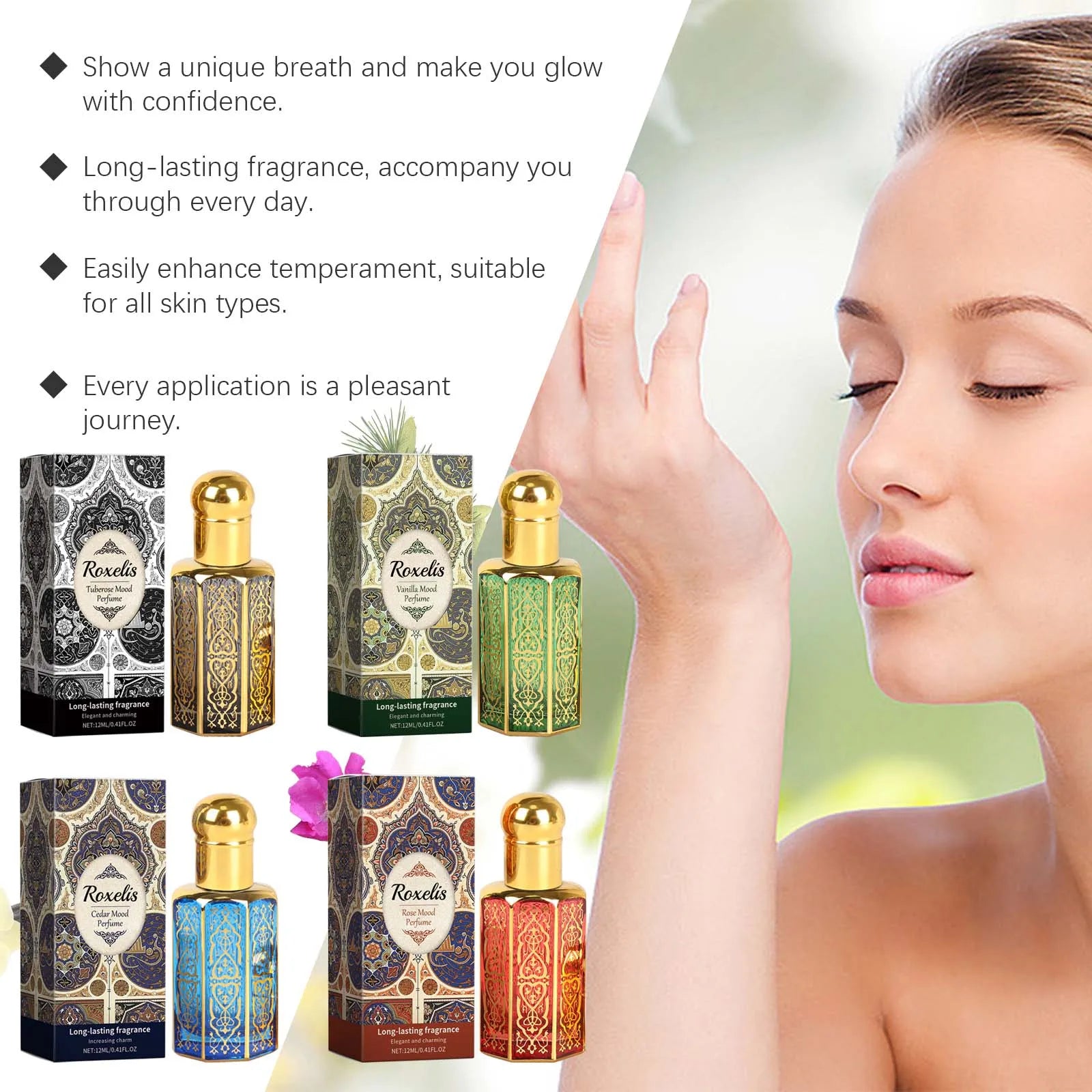 Roxelis Women Perfume Long Lasting Personal Fragrance Natural Elegant Scent Enhance Confidence Portable Women Stylish Perfume Oasis Select