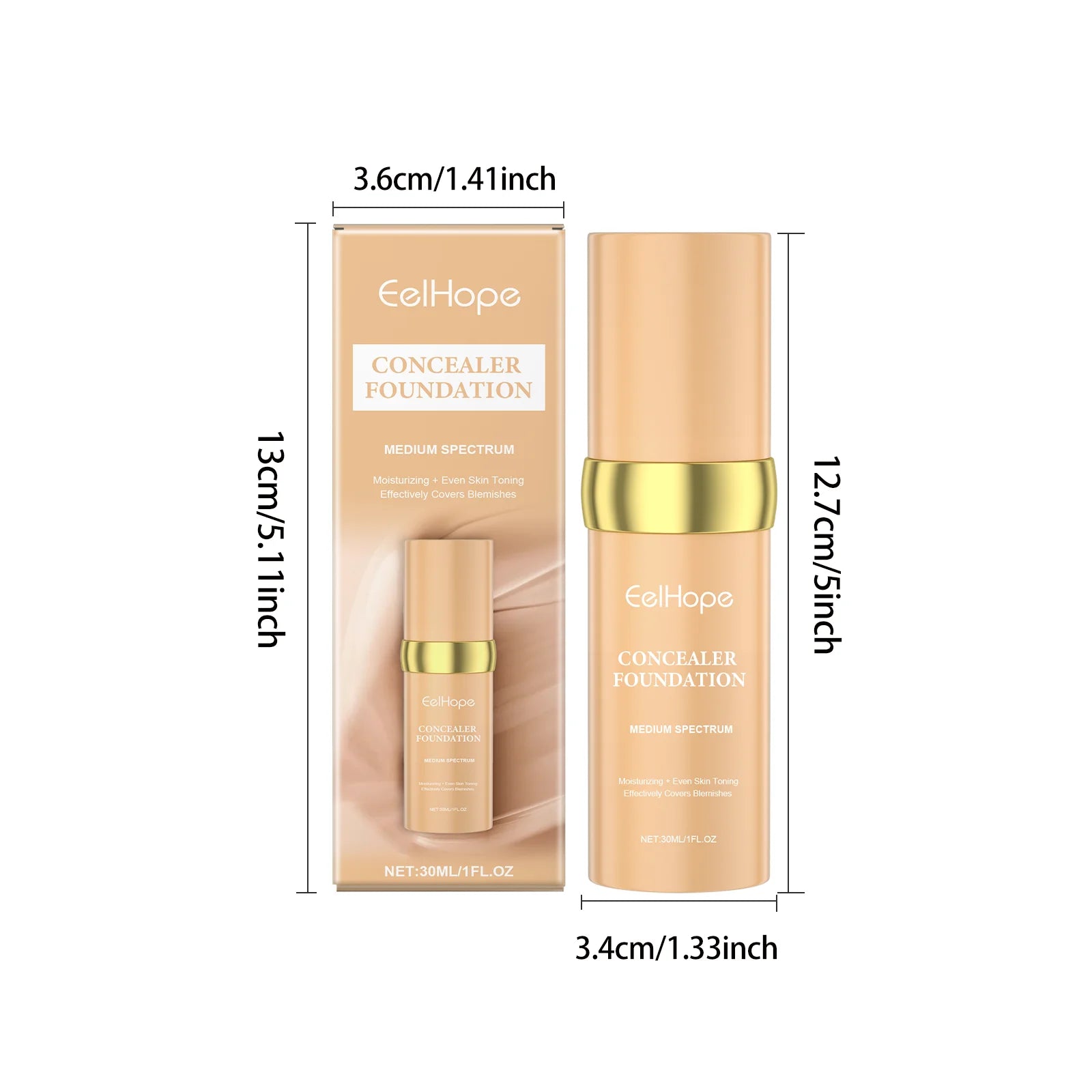 Eelhope Face Concealer Foundation Moisturizing Light Texture Refreshing Sweatproof Smude-proof Smoothing Face Foundation Oasis Select