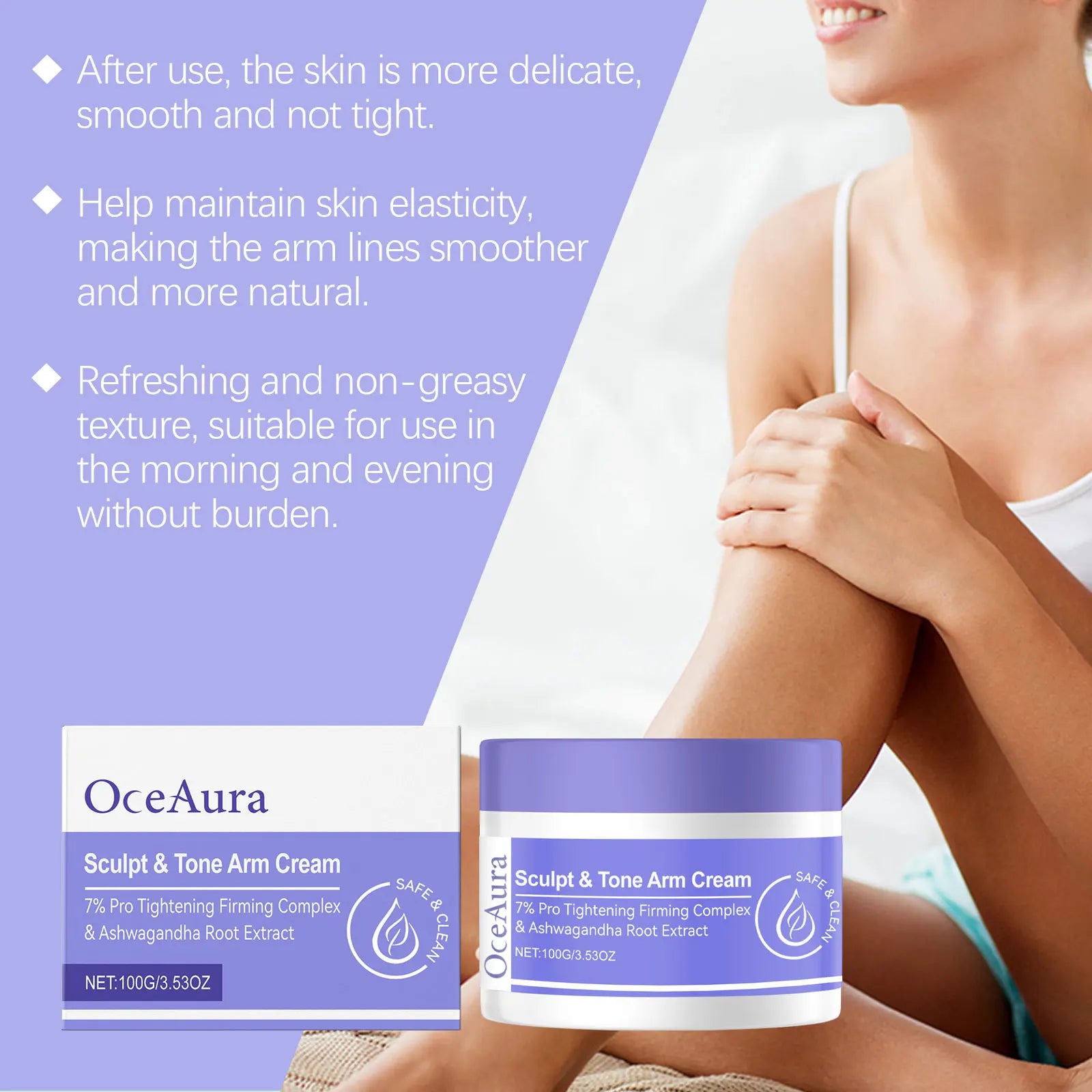 100G Arm Firming Cream Gentle Moisturizing Nourishing Enhance Skin Elasticity Smoothing Non-greasy Massage Arm Shaping Lotion Oasis Select