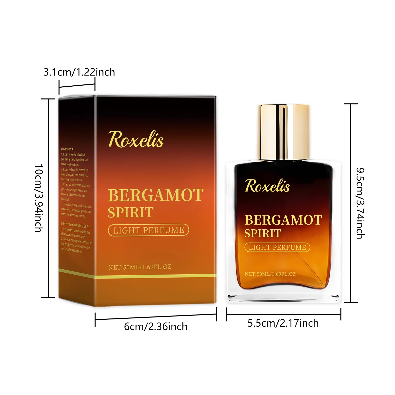 Roxelis Fresh Bergamot Perfume Light Natural Citrus Scent Long Lasting Refreshing Vibrant Charming Body Mist for Women Oasis Select