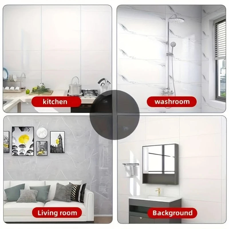 Imitation Ceramic Tile Self-Adhesive Wallpaper With Marble Pattern Thick Foam Waterproof Wall Sticker For Living Room Decoration Oasis Select