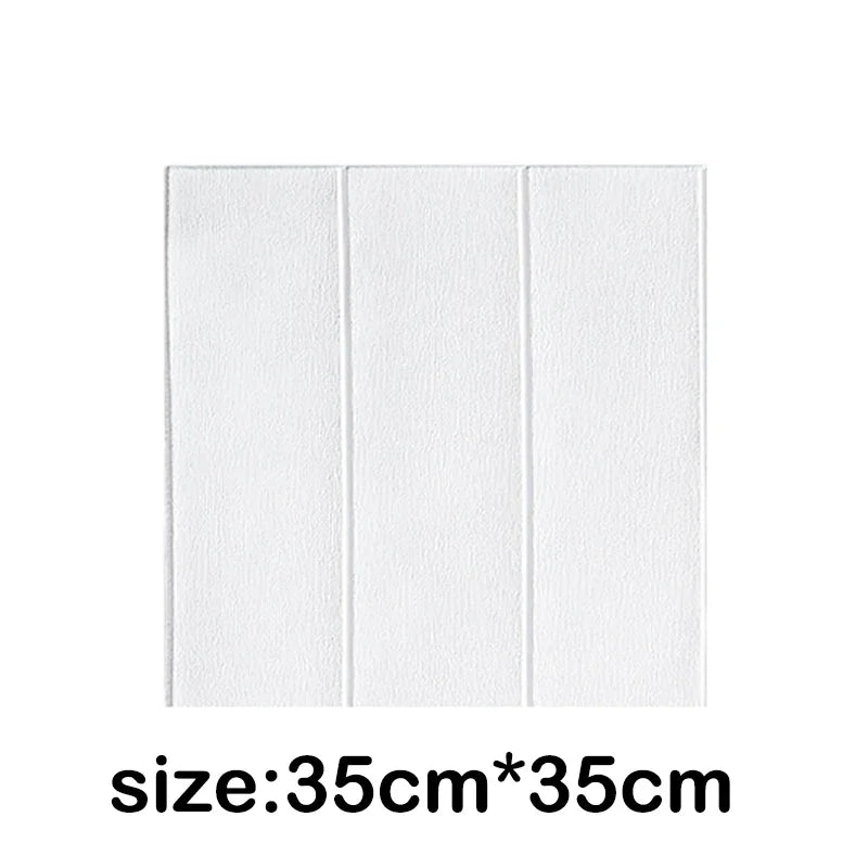 10Pcs 35*35cm Bedroom Decoration Wallpaper 3D Background Wall Stickers Self Adhesive Living Room Waterproof Wood Grain Home Oasis Select White 30Pcs-35x35cm