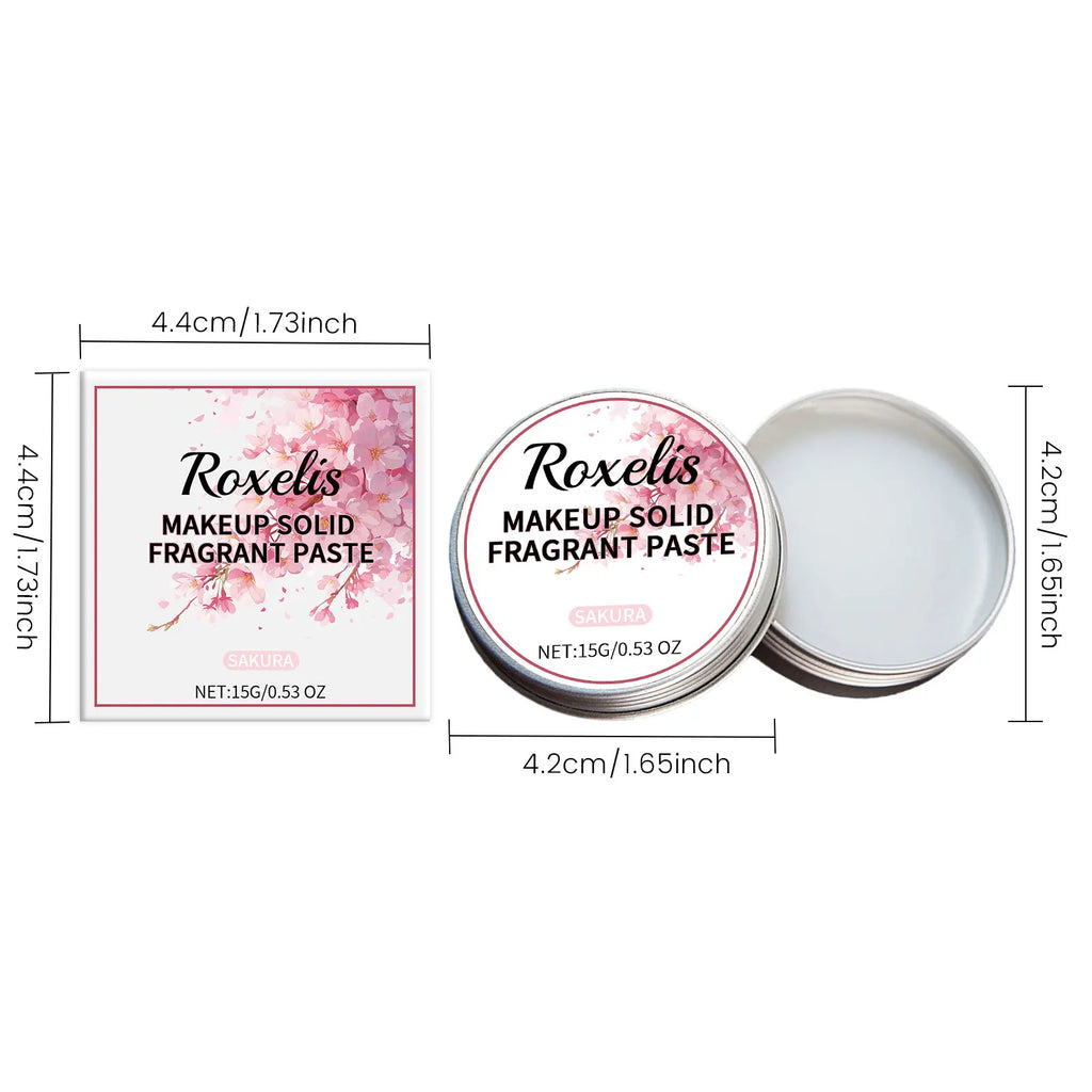 Roxelis Floral Solid Perfume Portable Pocket Elegant Fragrance Lasting Enhance Charms Body Deodorant Female Makeup Solid Balm Oasis Select