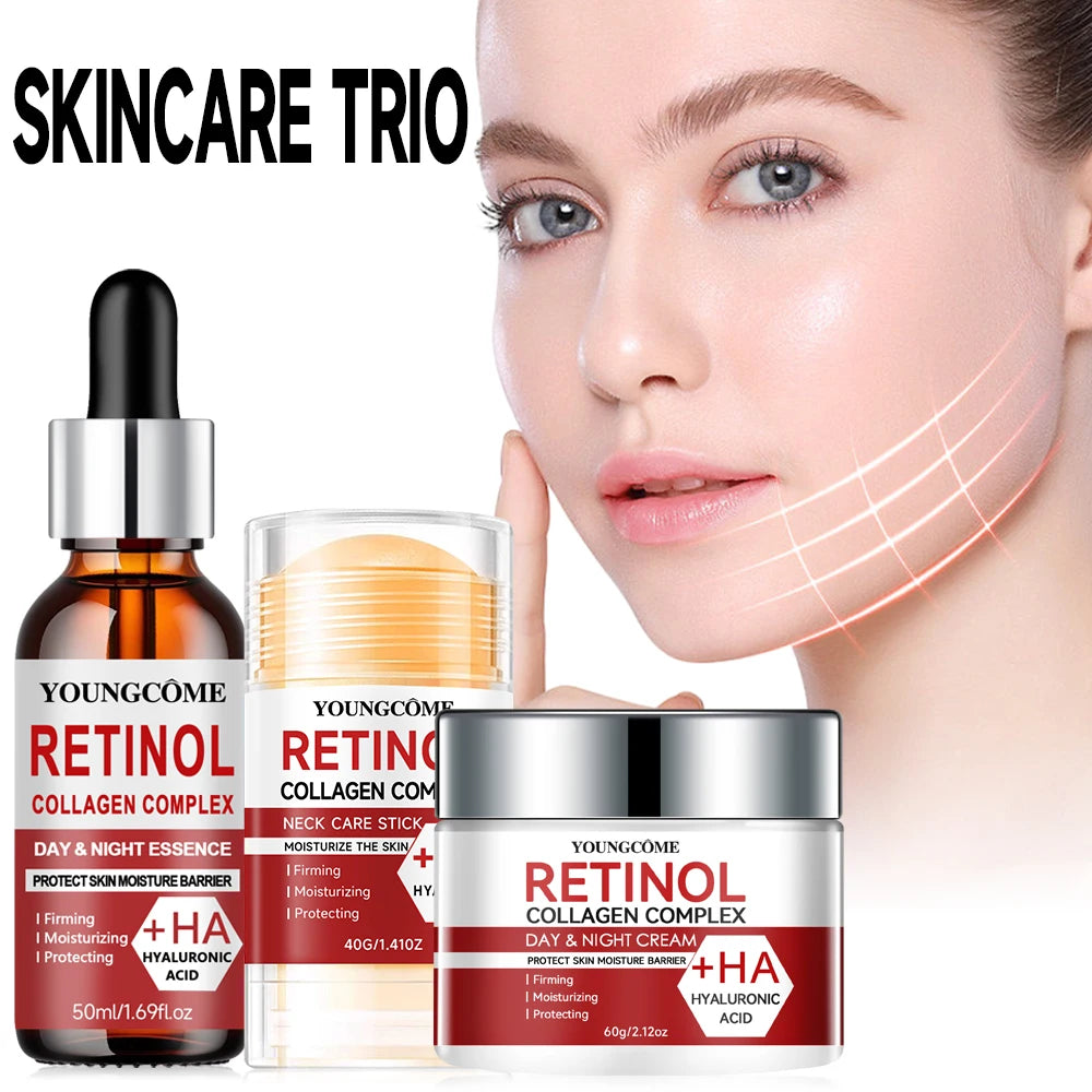 Neck and face set night cream for women anti aging retinol Anti Aging Face Lifting Nourishing Repair Collagen 3Set Oasis Select