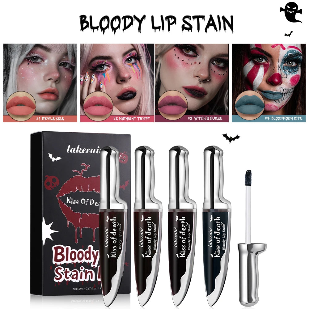 Kiss of Death Gothic Lip Stain Kit – 4 Matte Shades | Lakerain Gothic Lip Stain Kit Oasis Select