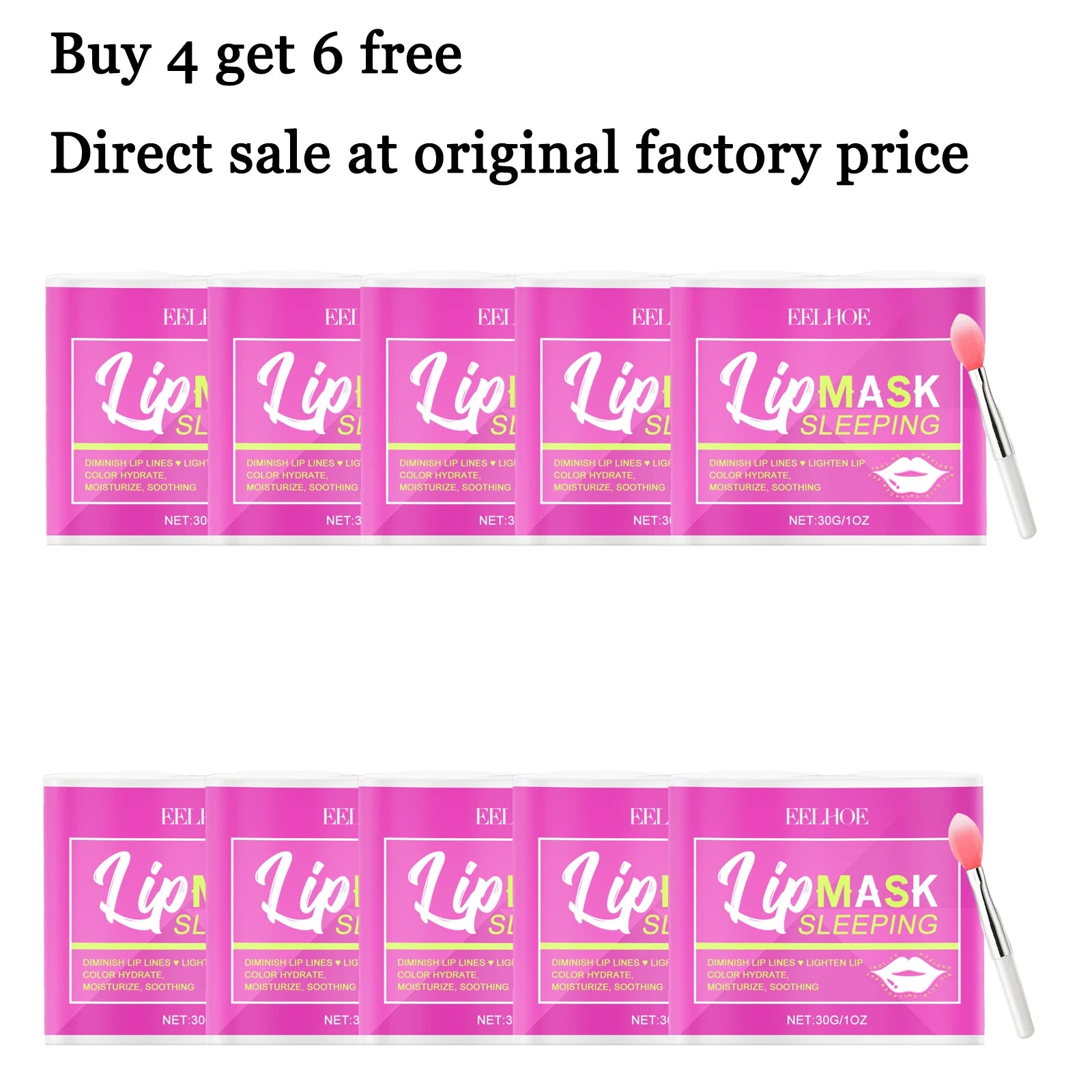 30g Pink Lip Sleeping Mask Gentle Cleaning Remove Dead Skin Reduce Dryness Anti-chapping Enhance Gloss Fade Fine Lines Non-sticky Lip Care Mask Oasis Select 10 pcs United States