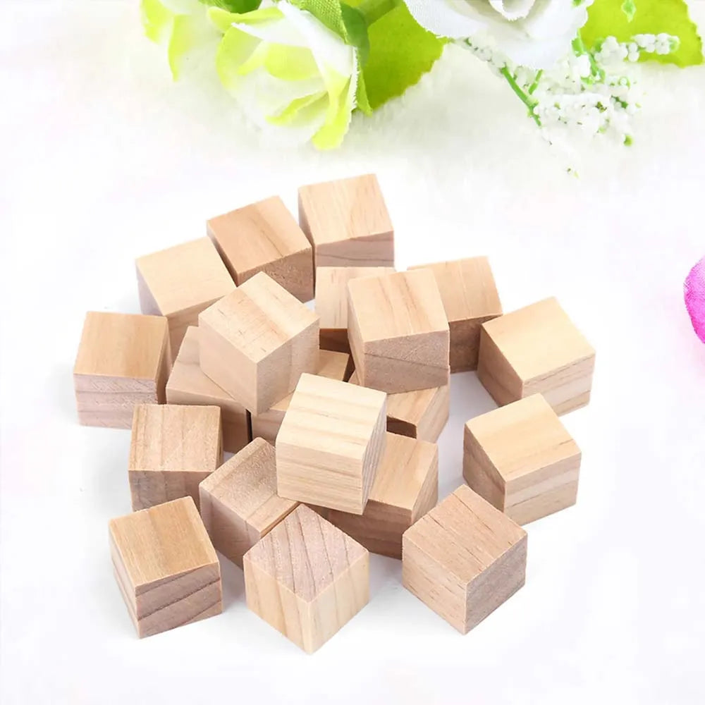 5 Sizes Big/Small Unfinished Wooden Blocks Wood Cubes For DIY Craft and Puzzle Making Home Decor Handcraft Arts Oasis Select
