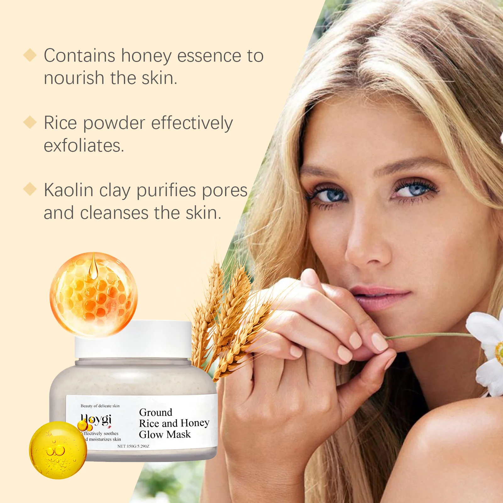 Hoygi Honey Rice Mud Mask – Pore Minimizing & Brightening 150g