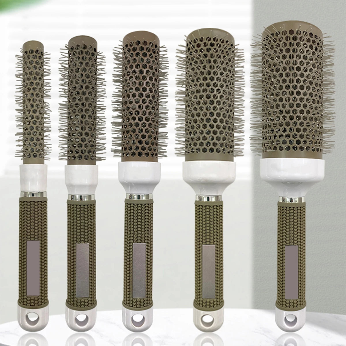 Thermal Round Barrel Hair Brush – Nylon Salon Styling Comb Round Barrel Hair Brush Oasis Select