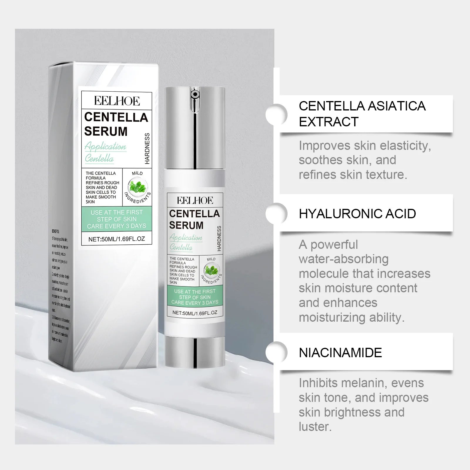 Eelhoe Centella Asiatica Face Serum – Brighten & Hydrate 50ml Face Serum Essence Oasis Select