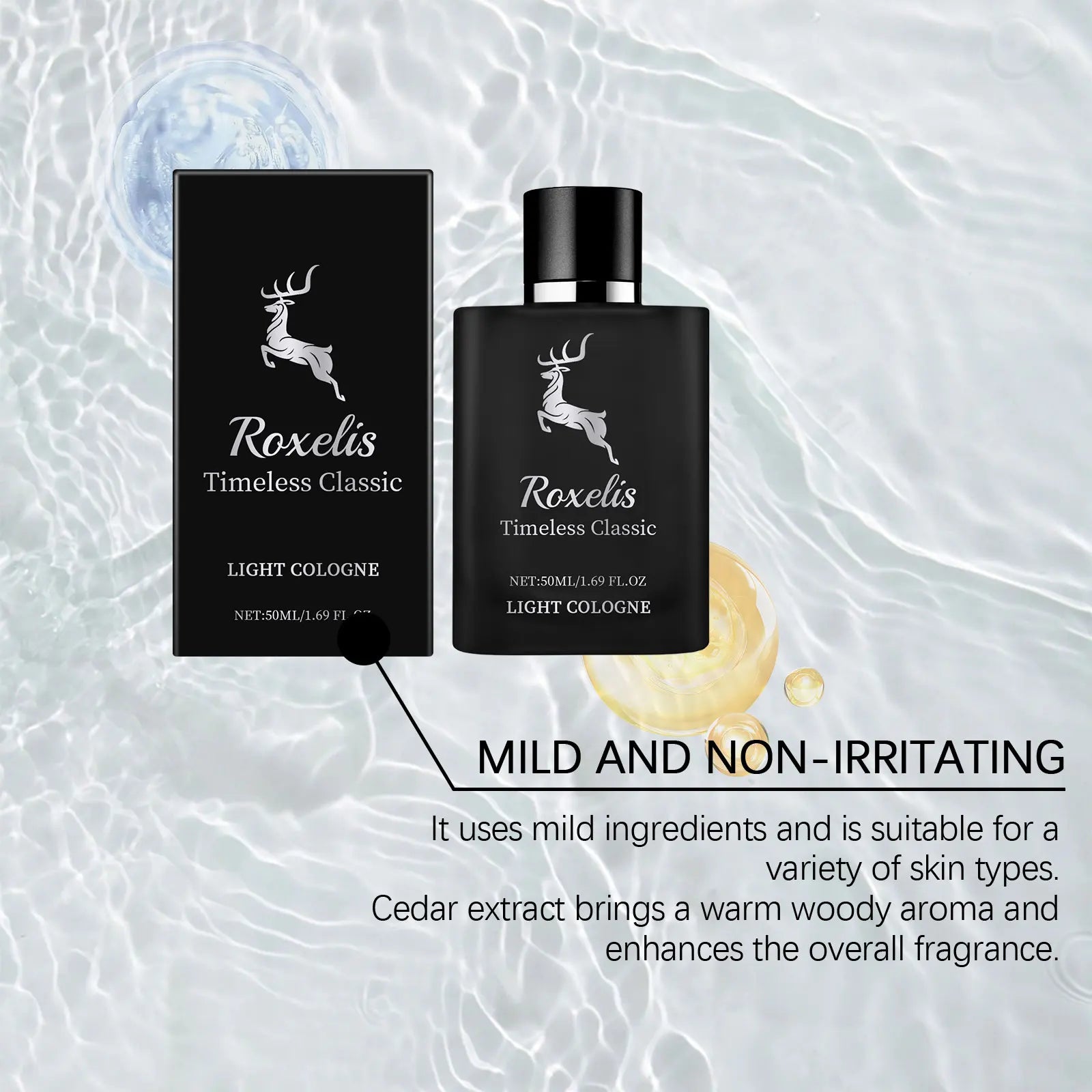 Roxelis Classic Cologne Pheromone Flirting Romantic Dating Atmosphere Lasting Light Fragrance Refreshing Men Gift Woody Perfume Oasis Select