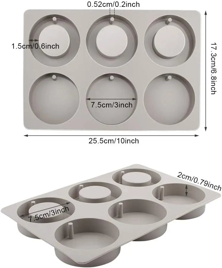 6-Cavity Silicone Aroma Tablet Mold with Hanging Hole | DIY Craft