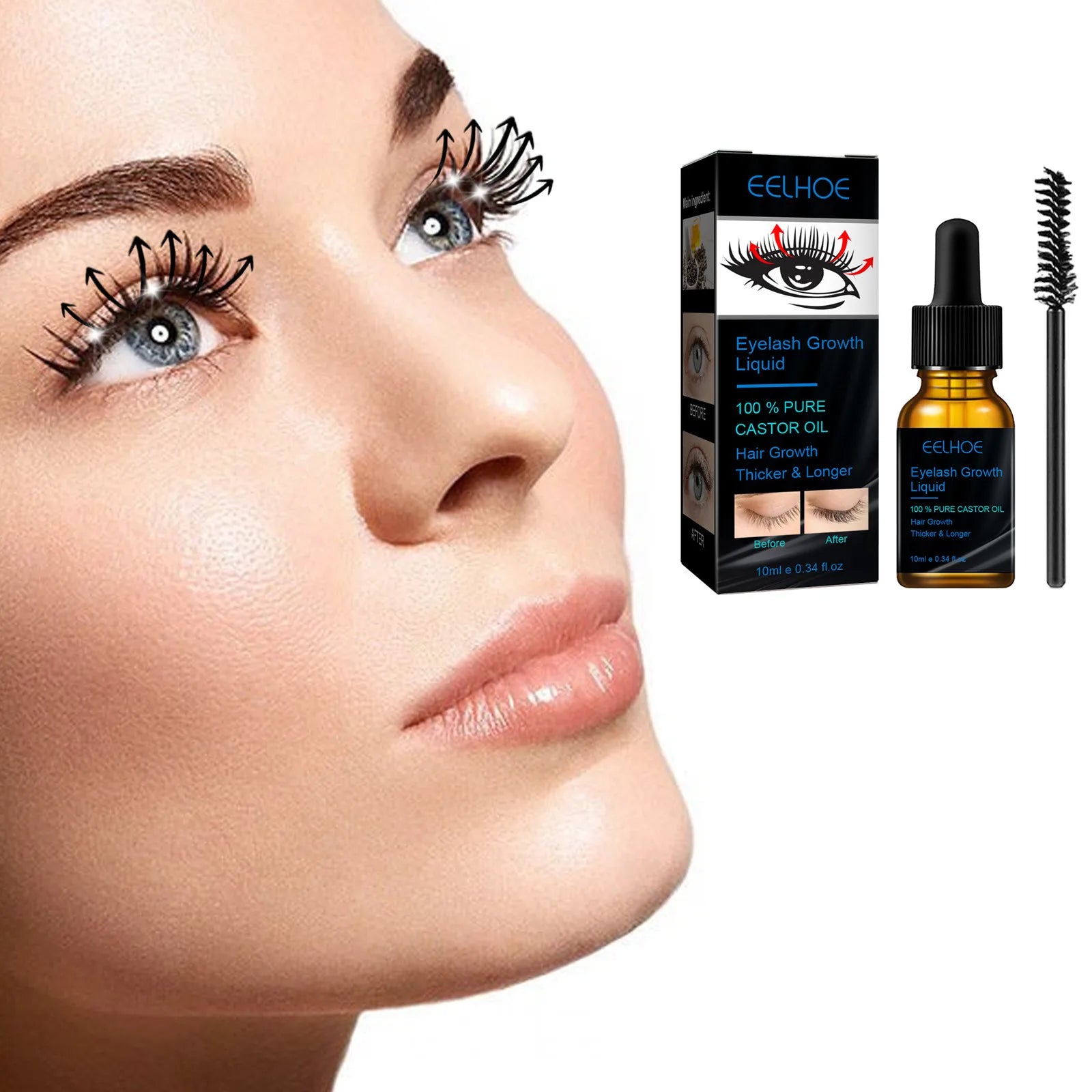 Castor Oil Eyelash Growth Serum for Men Women Thicker Eyelashes Nourishing Hair Follicles Natural Strengthen Lash Growth Serum Oasis Select