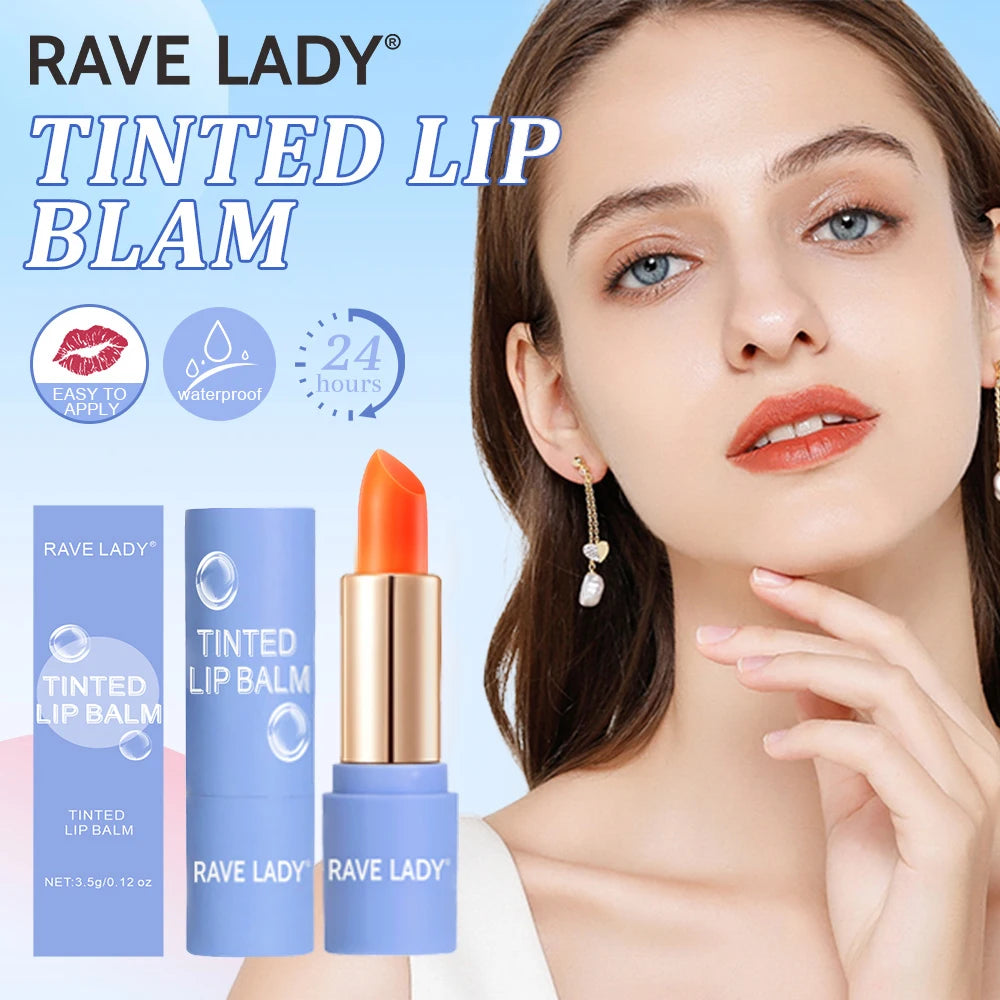 Rave Lady Tinted Lip Balm Long-lasting Moisturizing Color Changing Lipstick Care Repair Dry Temperature Change Makeup Lip Mask Oasis Select
