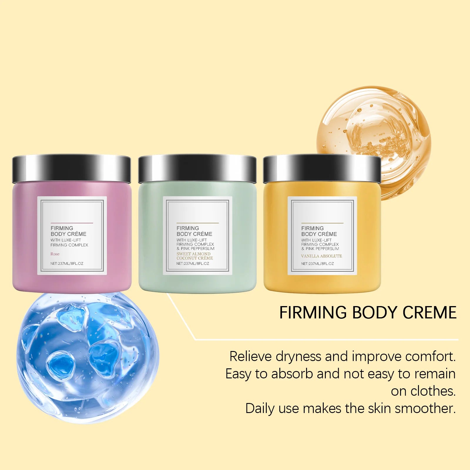 237ML Multi Scented Body Cream Gentle Moisturizing Skin-friendly Lasting Fresh Fragrance Non-greasy Nourishing for All Skin Type Oasis Select