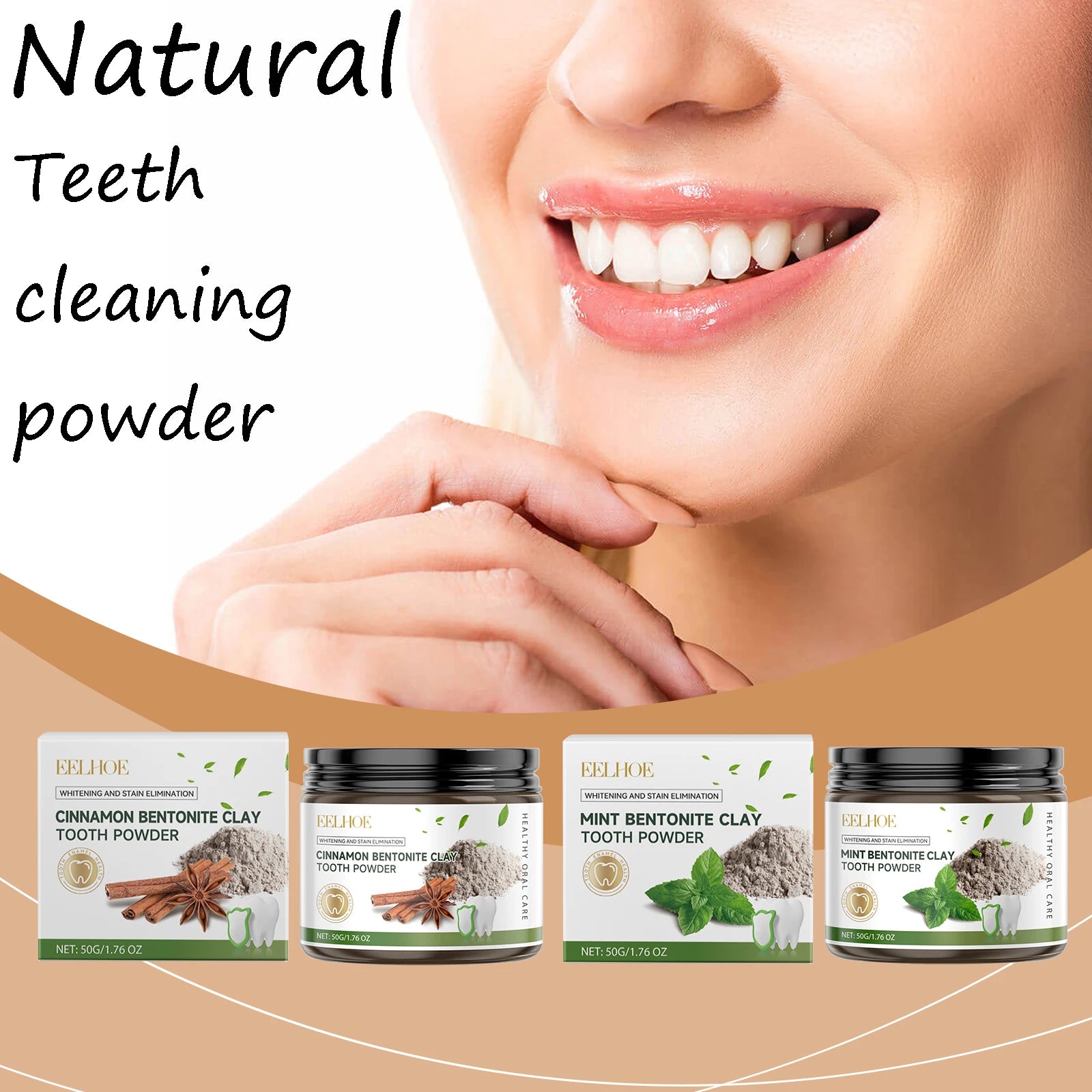Natural Bentonite Clay Teeth Powder Cleaning Yellow Stains Promote Oral Health Remove Food Residues Refreshing Teeth Care Powder Oasis Select