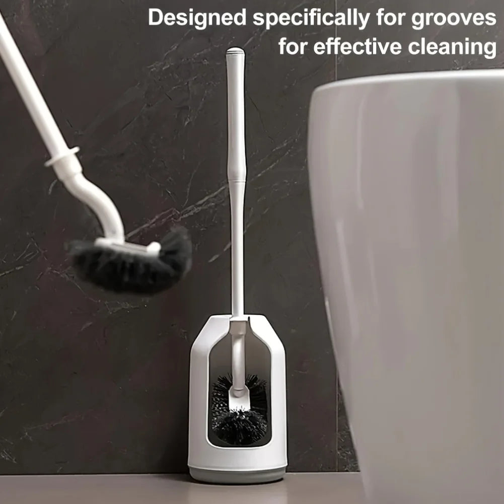 Toilet brush set with base, ergonomic long handle deep cleaning, toilet brush, quick assembly, ventilation base, bathroom tools Oasis Select 1set