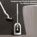 Toilet brush set with base, ergonomic long handle deep cleaning, toilet brush, quick assembly, ventilation base, bathroom tools Oasis Select 1set