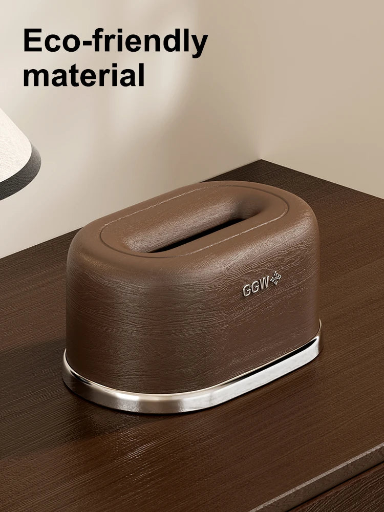 Wood-grain design plastic tissue box, a desktop tissue holder—perfect as a home decor item to add a creative touch to your kitch Oasis Select