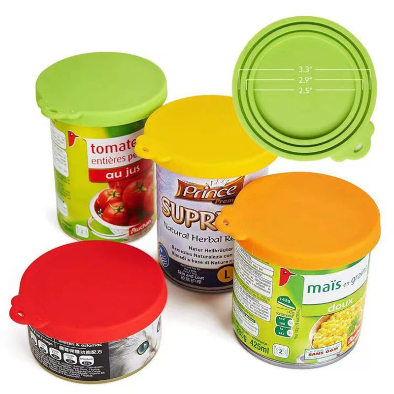 Silicone Pet Food Can Lid Food Preservation Lid Cat and Dog Food Sealing Lid Three-in-One Silicone Can Lid to Prevent Spoilage Oasis Select