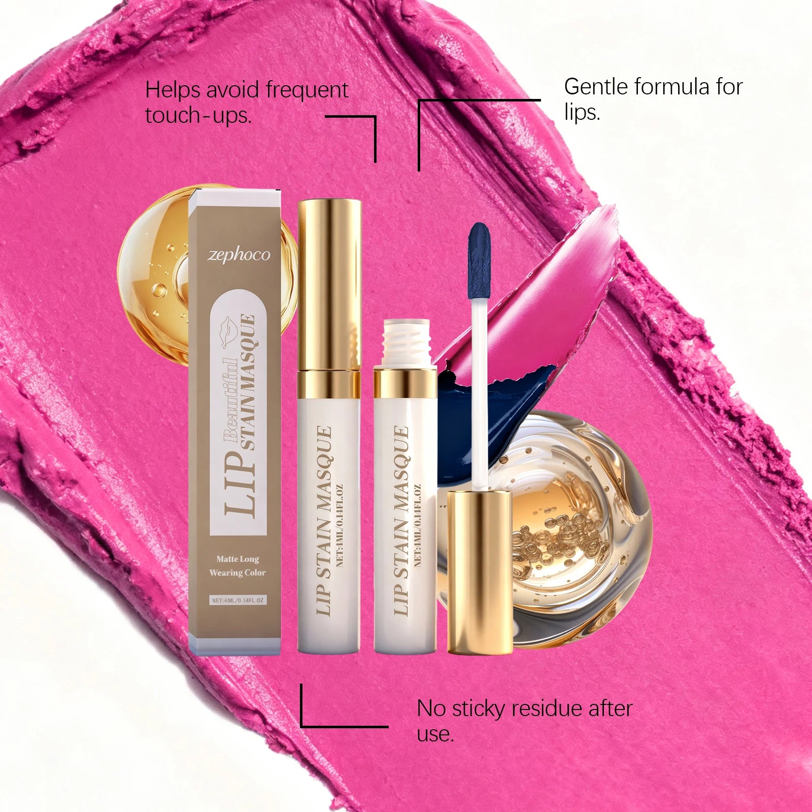 3 Colors Matte Peel-off Lip Gloss Moisturizing Buildable Shades Long Wearing Makeup Non-sticky Enhance Gloss Elegant Lipstick Oasis Select