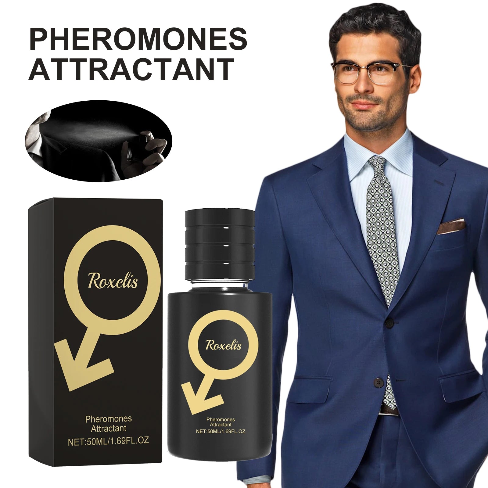 Roxelis Men Pheromone Perfume for Daily Dating Bussiness Party Charming Attract Women Enhance Confidence Lasting Perfume 50ml Oasis Select