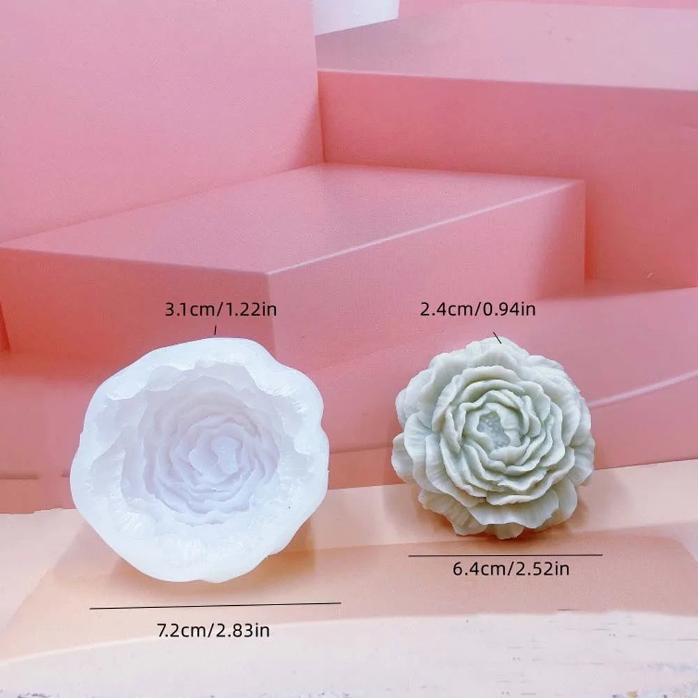 3D Daisy Peony Flower Silicone Mold – Candle Soap Resin