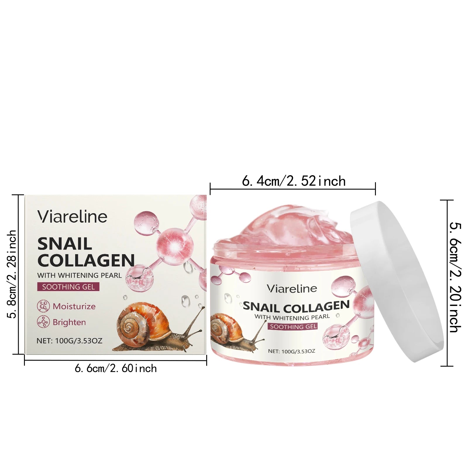 Viareline Moisturizing Face Gel Nourishing Skin Whitening Reduce Dryness Remove Wrinkle Smoothing Softening Face Soothing Gel Oasis Select