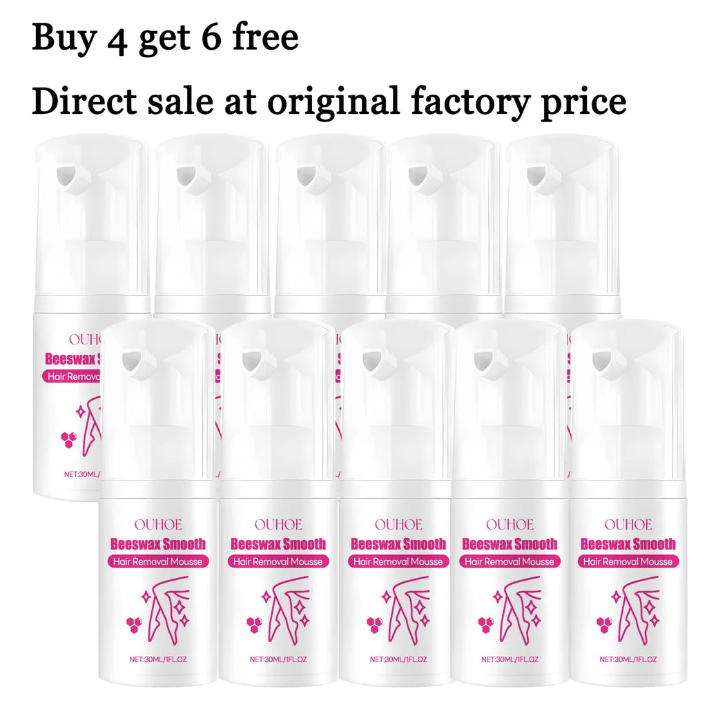 30ML Beeswax Hair Removal Mousse Smoothing Skin Refreshing Hydrating Prevent Dryness Non-irritating Natural Hair Remover Mousse Oasis Select 10 pcs United States