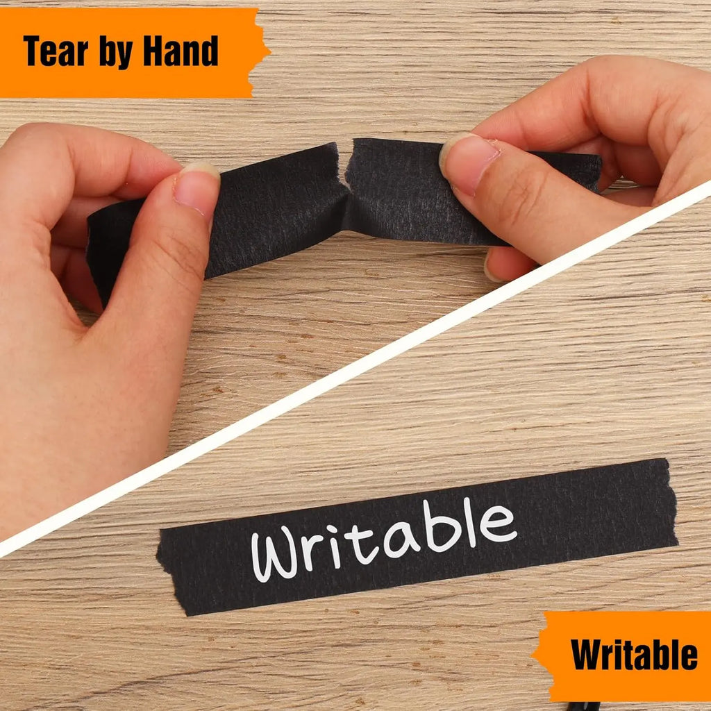 2Rolls Masking Tape-Adhesive Painters Tape for Painting, Black &White,Tearable Writtable for DIY Crafts,Art,Wall Decor,Labeling Oasis Select